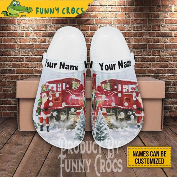 Customized Christmas Train Santa Claus Crocs Shoes