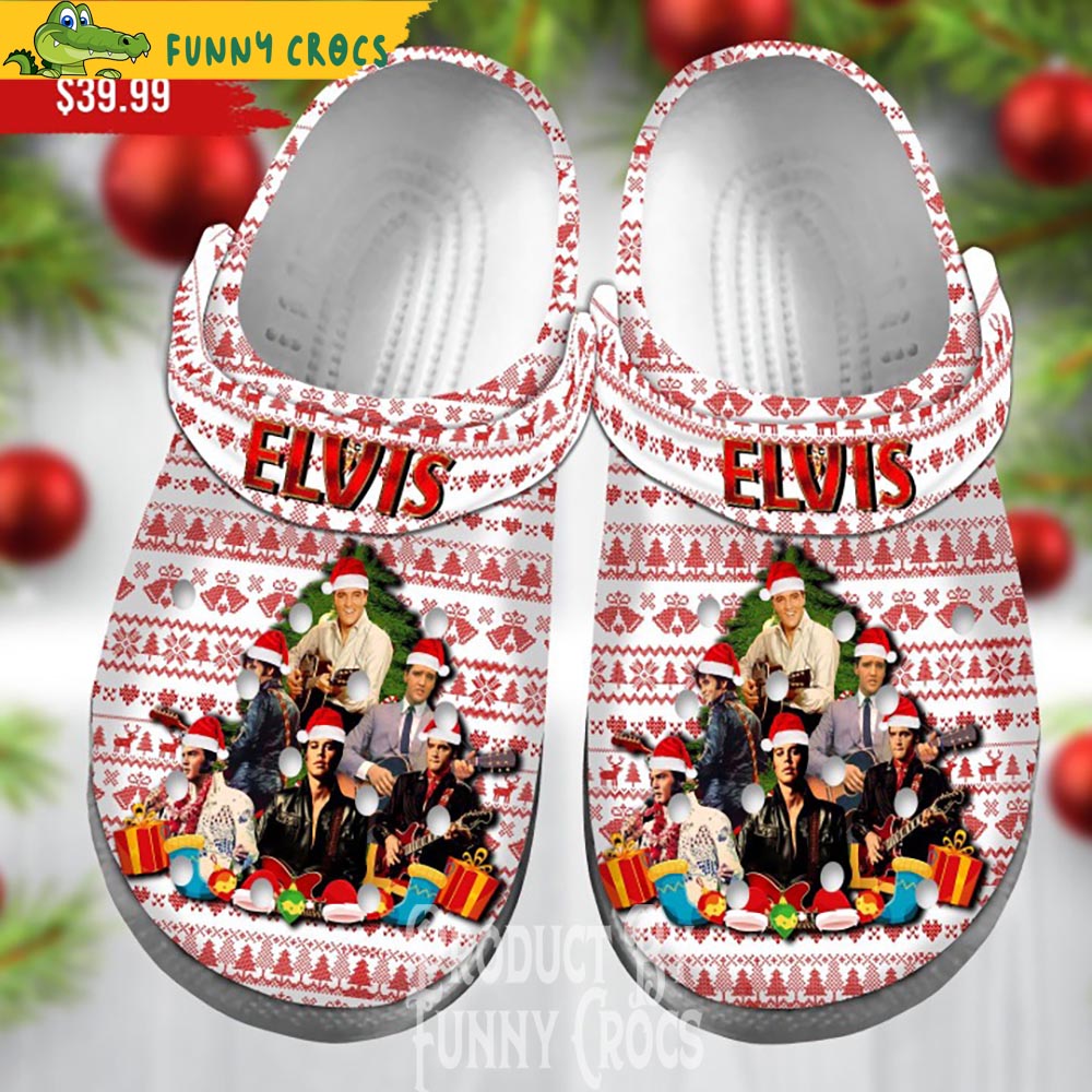 Elvis Christmas Tree Crocs Clogs Shoes