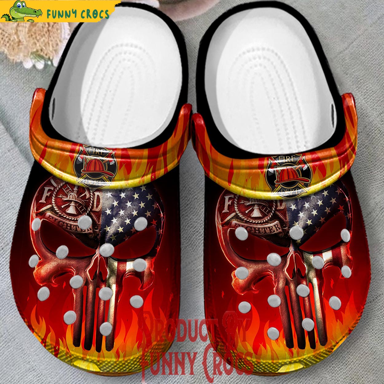 Firefighter Skull Crocs Shoes, Firefighter Gifts - Discover Comfort And ...