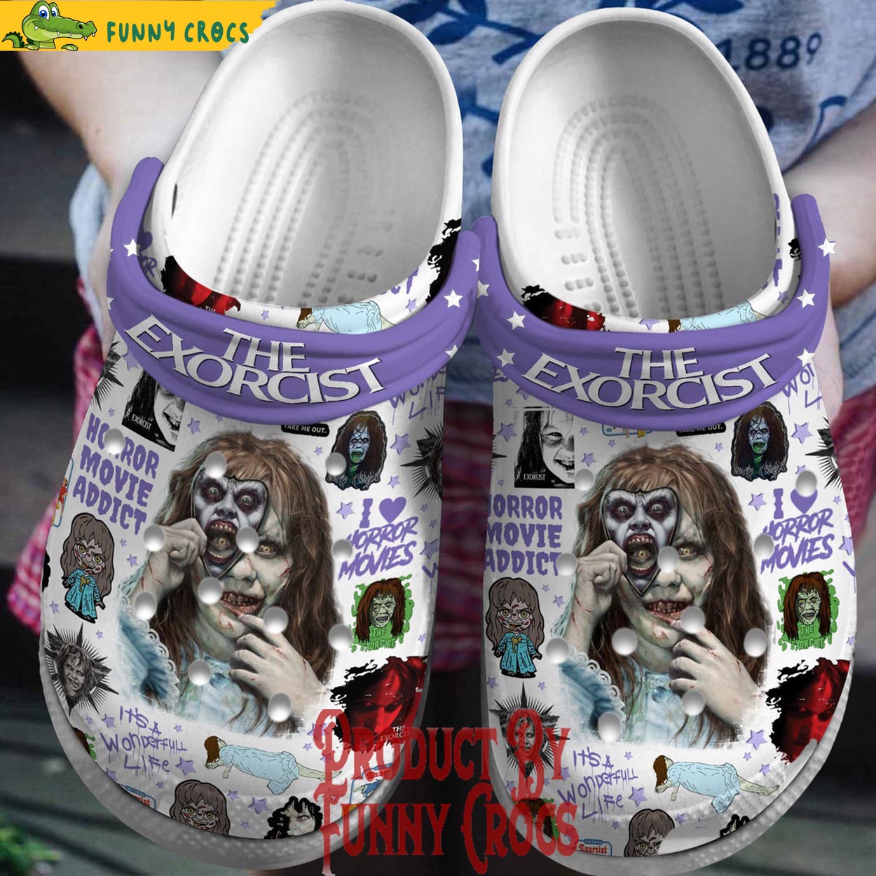 Horror Movie The Exorcist Crocs Shoes