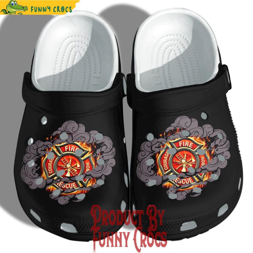 Logo Firefighter Black Crocs Shoes