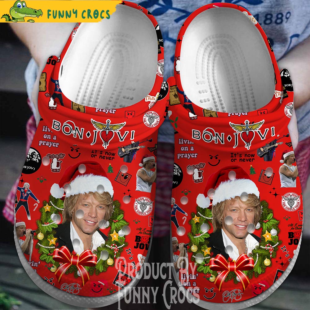 Merry Christmas Bon jovi Crocs Shoes