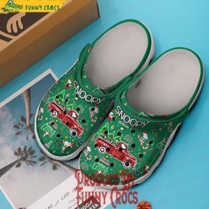 Merry Christmas Snoopy Green Crocs Clogs