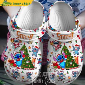 Merry Christmas Stitch Crocs Clogs Shoes 1