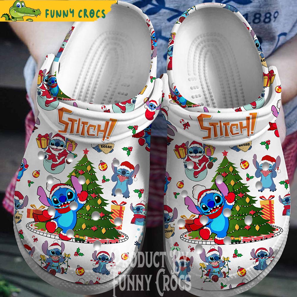 Merry Christmas Stitch Crocs Clogs Shoes