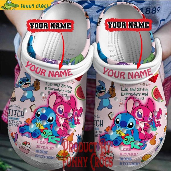 Personalized Angel And Stitch Crocs