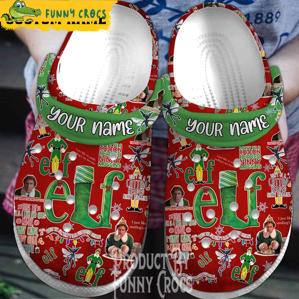 Personalized Elf Christmas Crocs Shoes