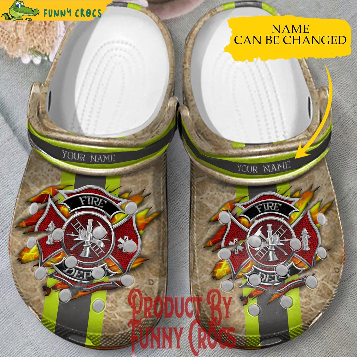 Personalized Logo Firefighter Crocs Shoes