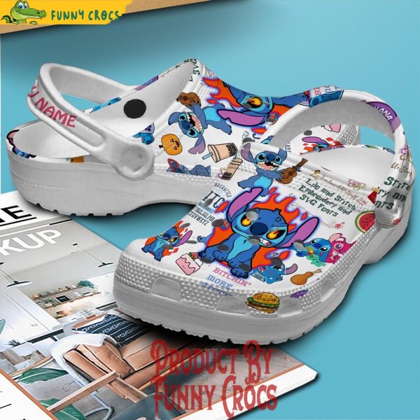 Personalized Stitch Fury Crocs Shoes