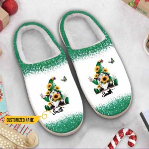 Personalized Sunflower Gnome Family Matching Slippers