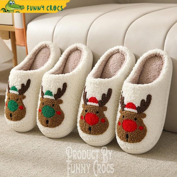 Reindeer Red White Slippers