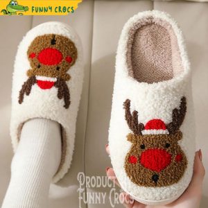 Reindeer Red White Slippers 3
