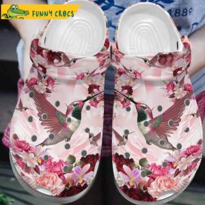 Roes And Pink Hummingbird Crocs Shoes