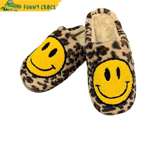 Smile Face Leopard Slippers
