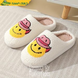 Smiley Face Cowboy Hat Slippers 2