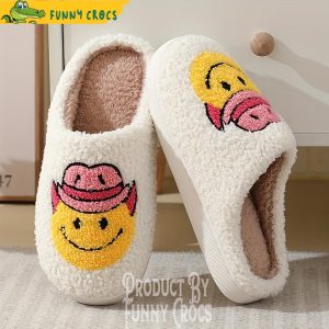 Smiley Face Cowboy Hat Slippers 3