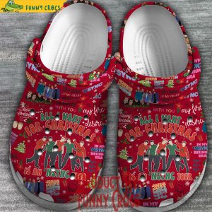 All I Want For Christmas Nsync Red Crocs 3