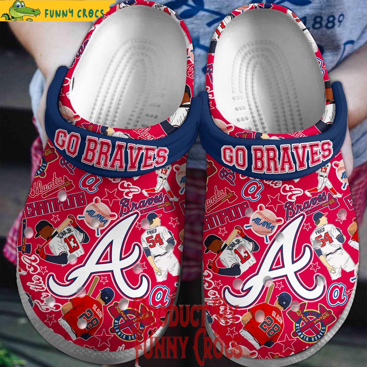 Atlanta Braves Red Crocs Shoes