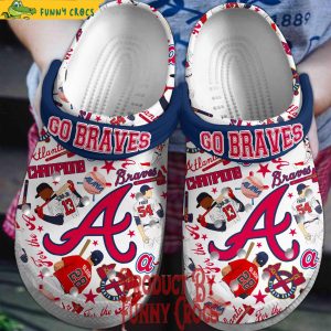 Atlanta Braves White Crocs Shoes