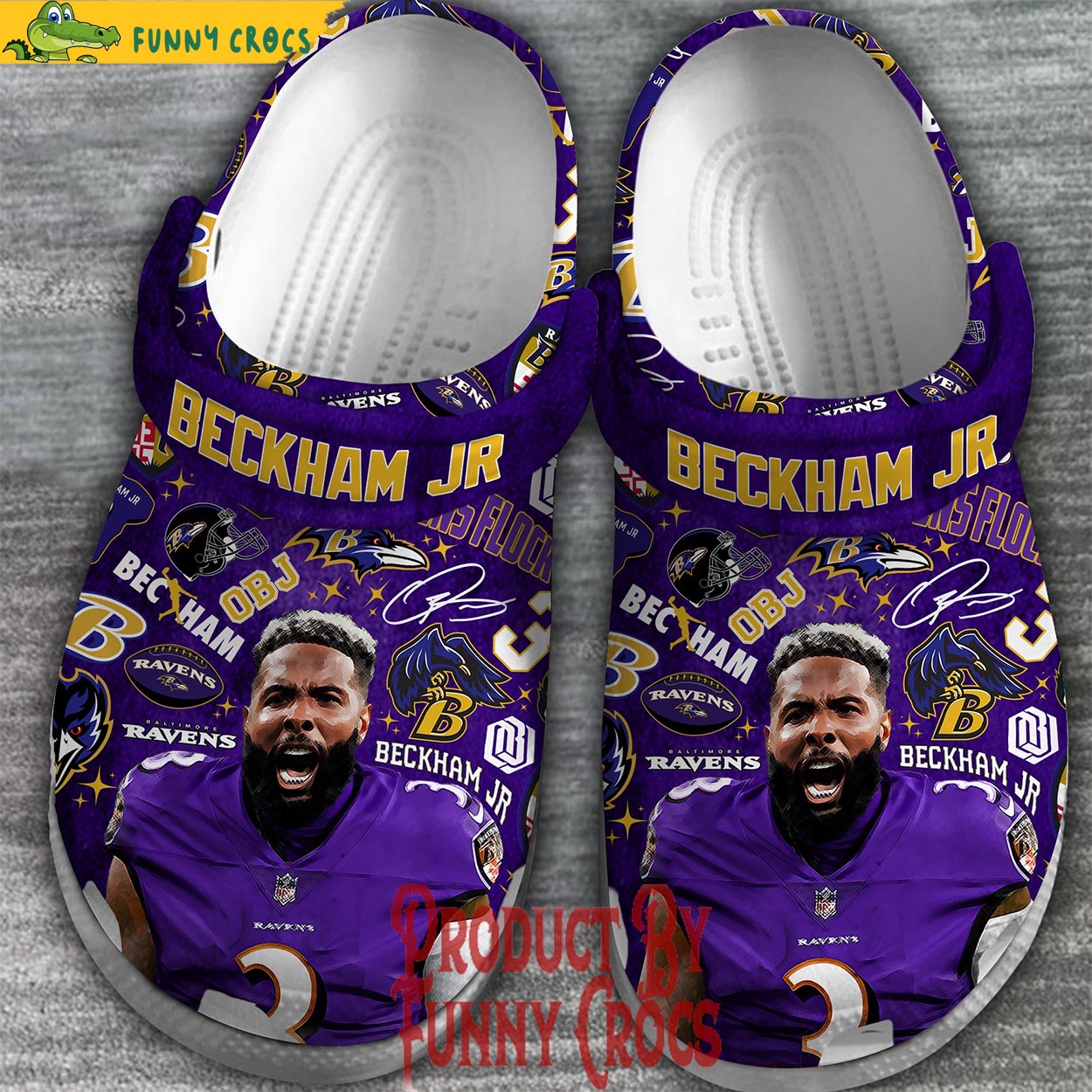 Baltimore Ravens Beckham Jr Crocs Slippers