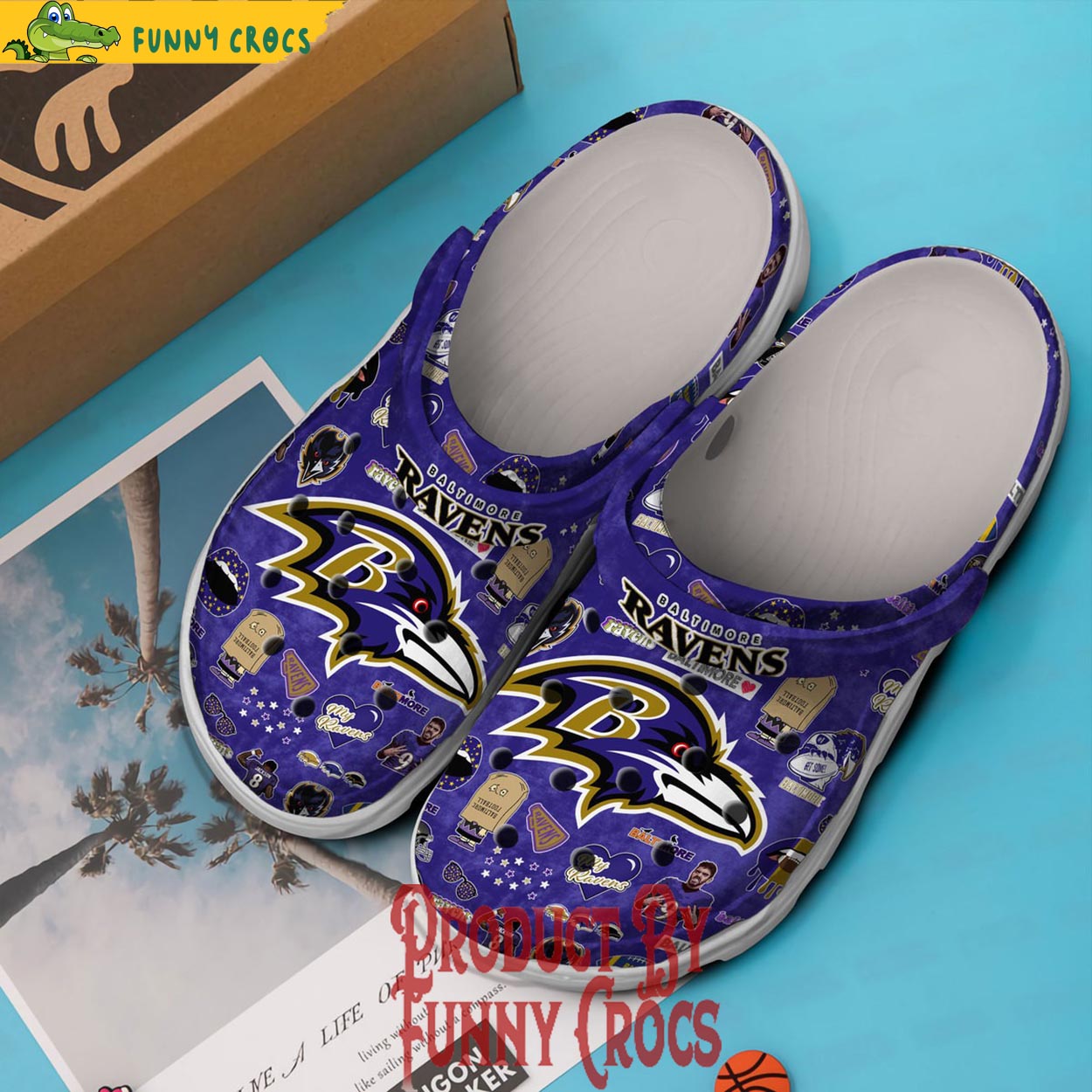 Baltimore Ravens Purple Crocs Slippers