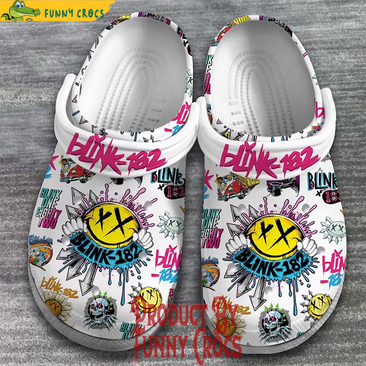Blink 182 Phoenix White Crocs Shoes
