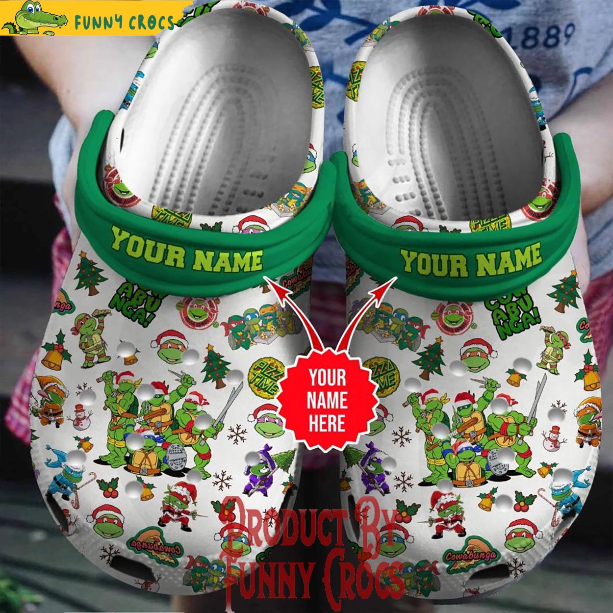 Custom Cowabunga Tmnt Merry Christmas Crocs Clogs