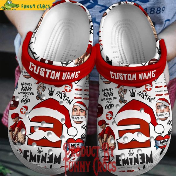 Custom Merry Christmas Eminem Crocs Shoes