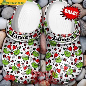 Custom Name Grinch Christmas Pattern Crocs Shoes
