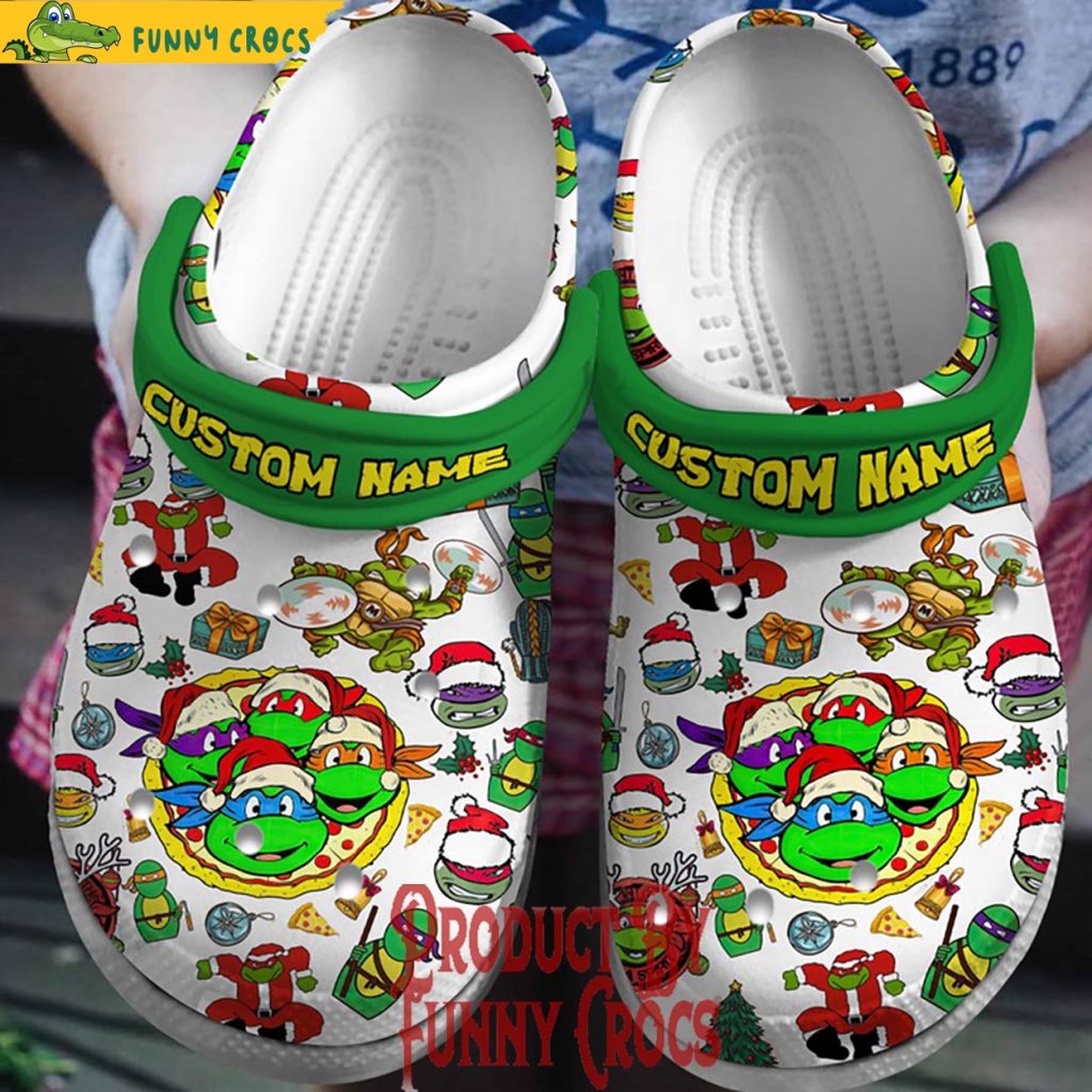 Custom Name Merry Christmas Ninja Turtle Crocs