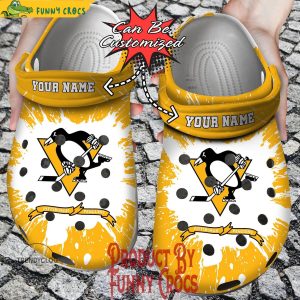 Custom Pittsburgh Penguins Yellow Crocs Clog