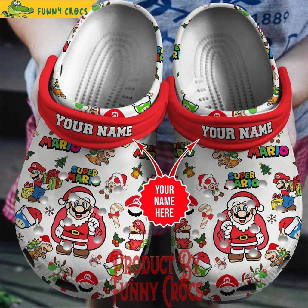 Custom Santa Mario Christmas Crocs