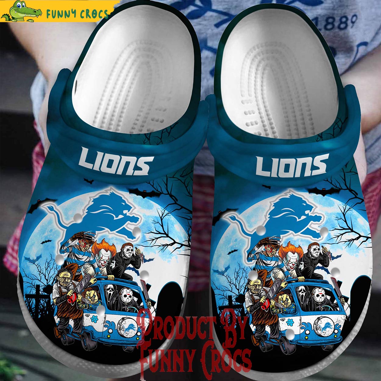 Detroit Lions Halloween Crocs Shoes