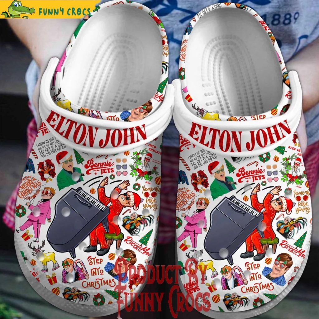 Elton John Merry Christmas Crocs Shoes