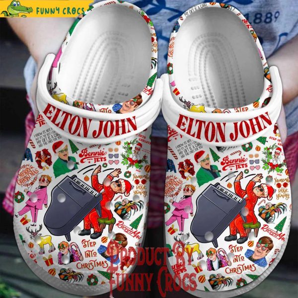 Elton John Merry Christmas Crocs Shoes