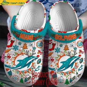 Fins Up Miami Football Miami Dolphins Christmas Crocs Shoes 1