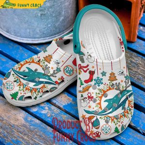 Fins Up Miami Football Miami Dolphins Christmas Crocs Shoes 2