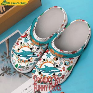 Fins Up Miami Football Miami Dolphins Christmas Crocs Shoes 3