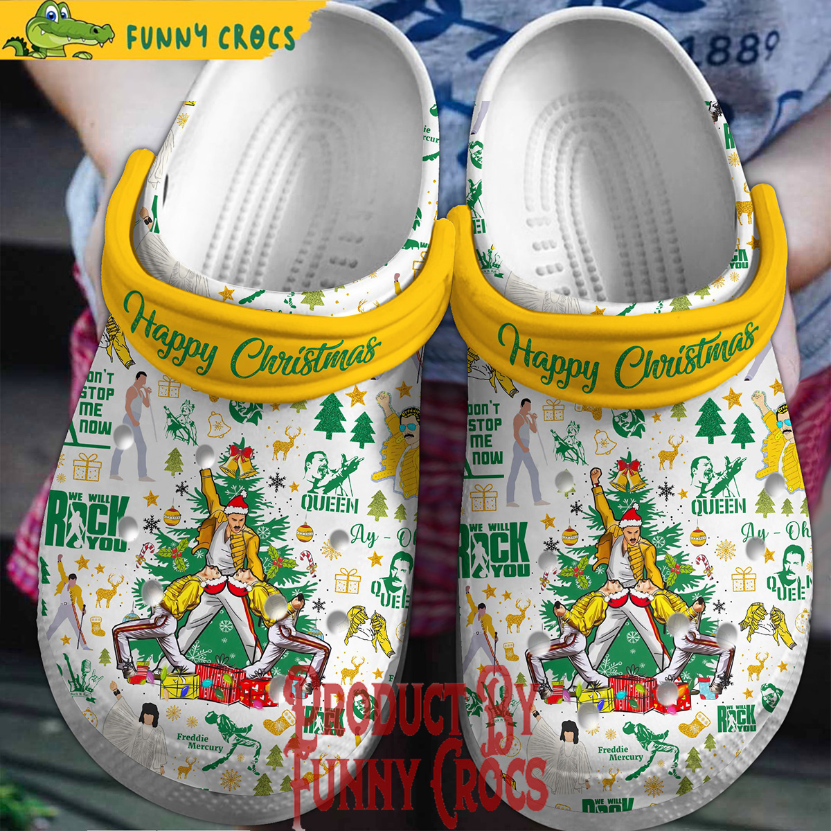 Freddie Mercury Queen Happy Christmas Crocs Shoes - Discover Comfort ...