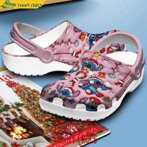 Funny Stitch Christmas Pink Crocs Shoes 2