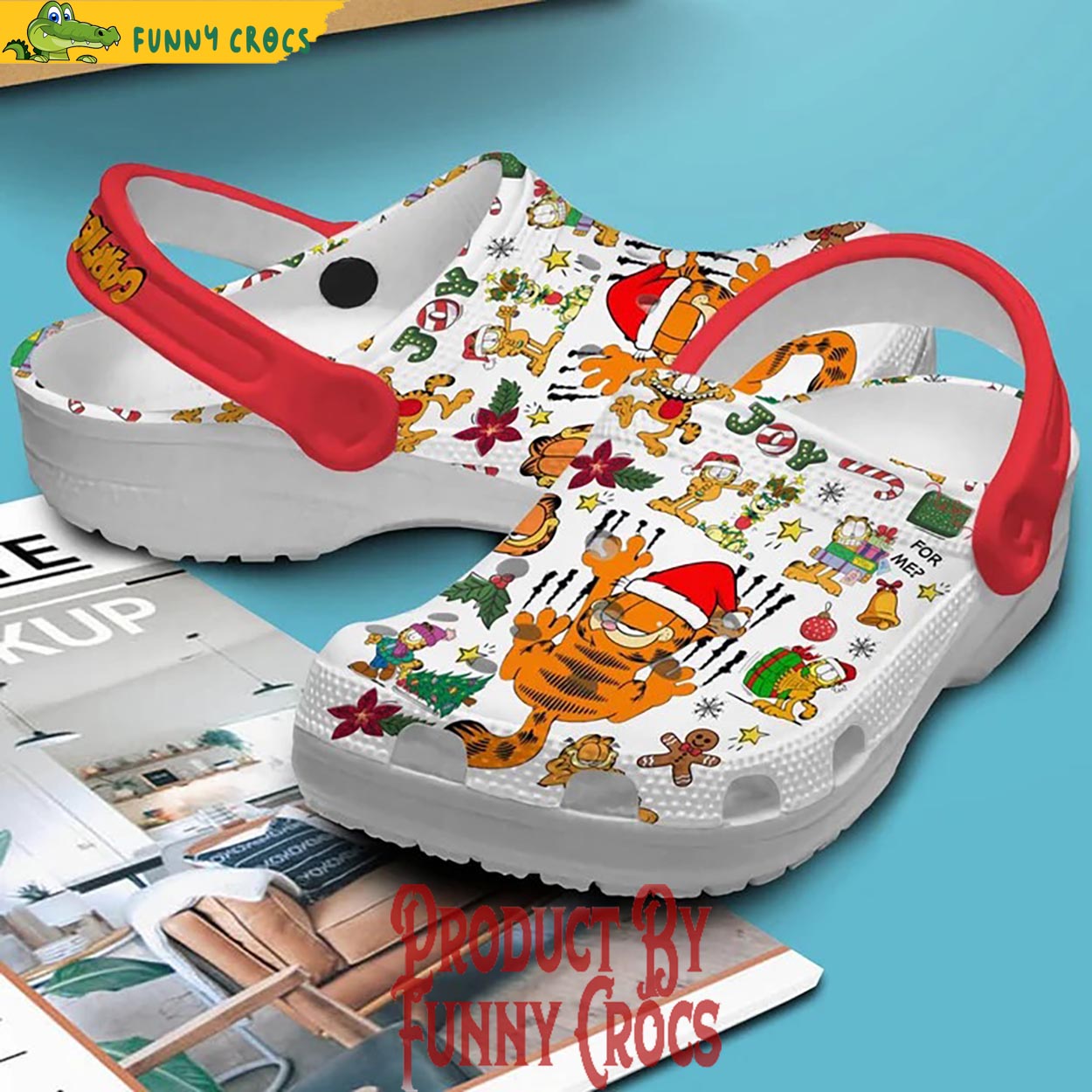 Garfield Christmas White Crocs Crocs Shoes