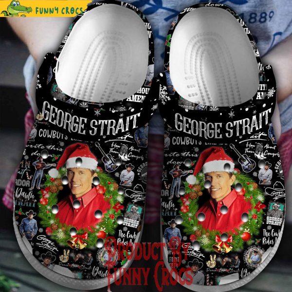 George Strait Merry Christmas Black Crocs