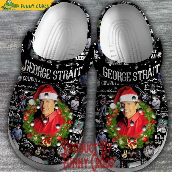 George Strait Merry Christmas Black Crocs