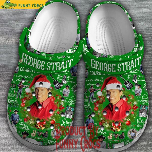 George Strait Merry Christmas Green Crocs