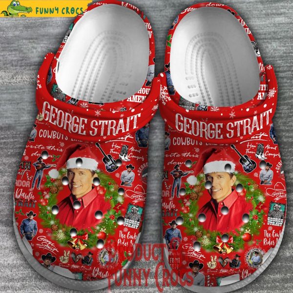 George Strait Merry Christmas Red Crocs