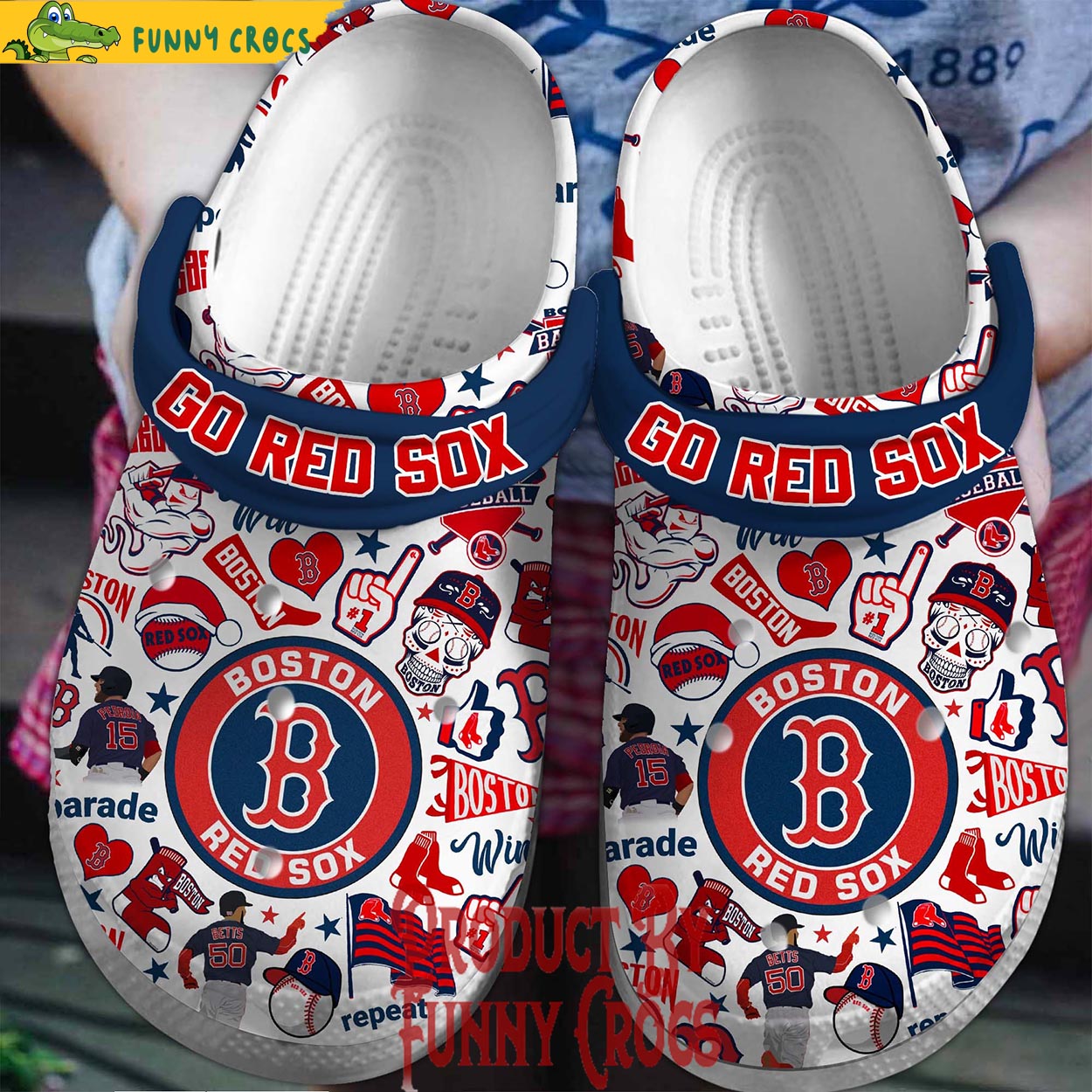 Go Red Sox Boston Red Sox Crocs Slippers