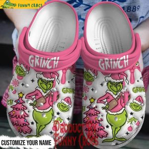 Grinch Pink Merry Christmas Crocs