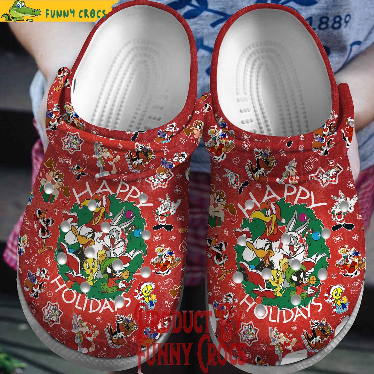 Happy Holiday Christmas Bugs Bunny Crocs - Discover Comfort And Style ...