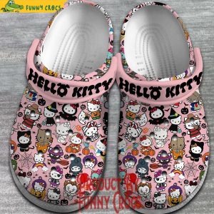 Hello Kitty Halloween Pattern Pink Crocs 1