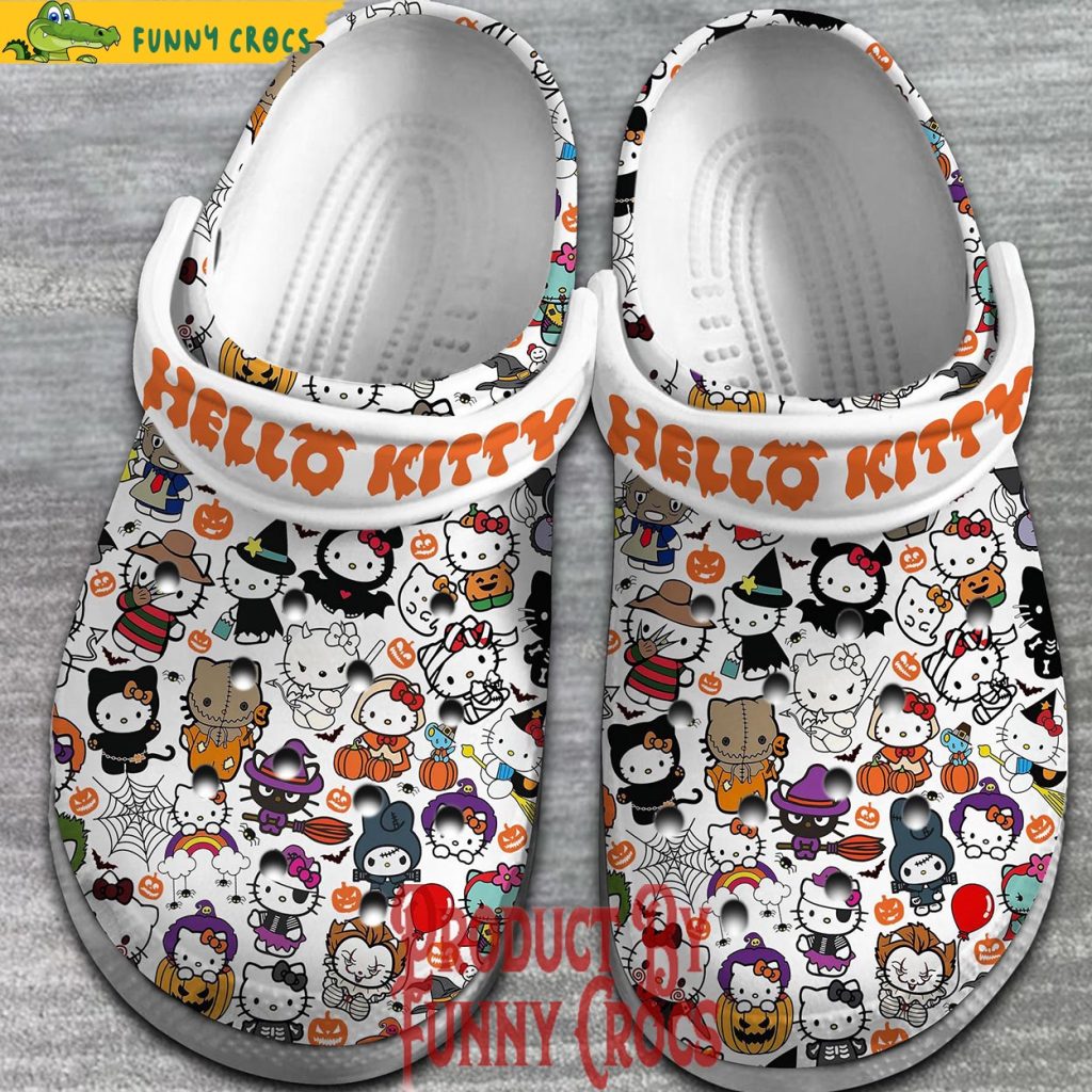 Hello Kitty Halloween Pattern White Crocs